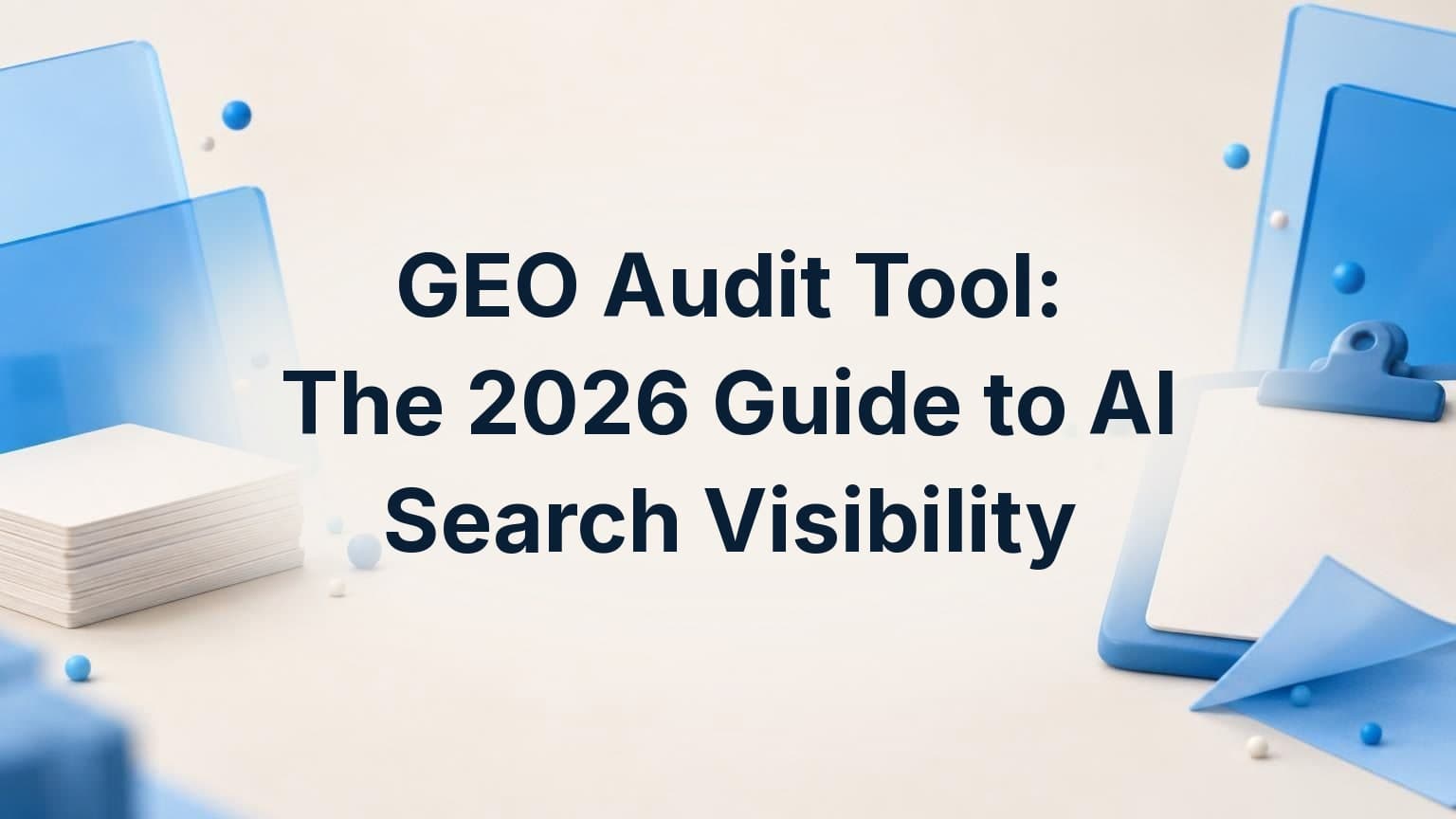GEO Audit Tool: The 2026 Guide to AI Search Visibility